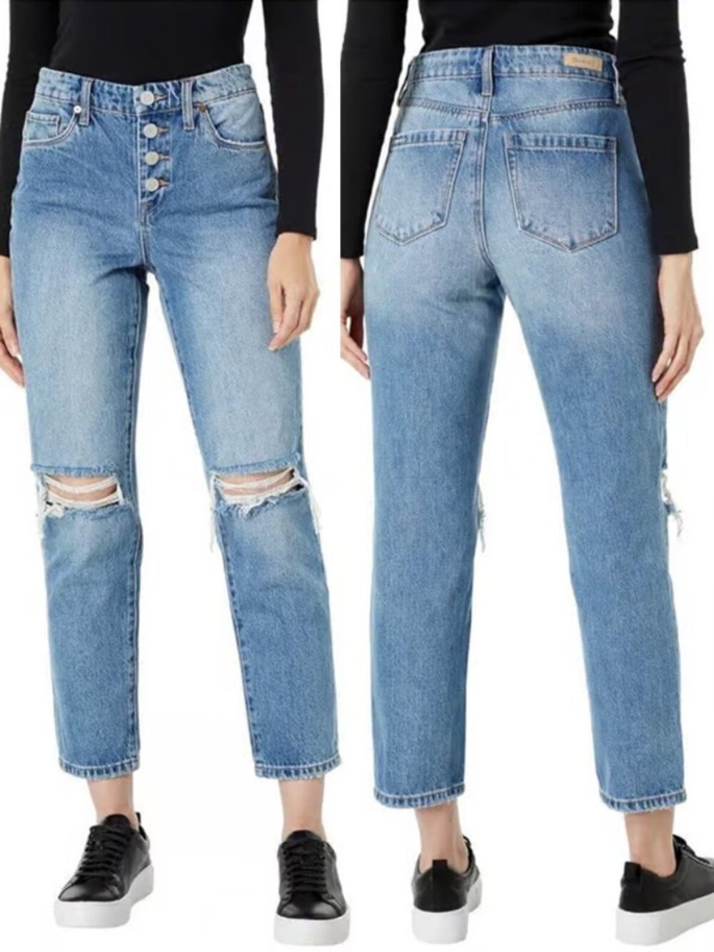 NEW Blank NYC The Madison Crop High Waist Distressed Jean 29 Blue Denim $98